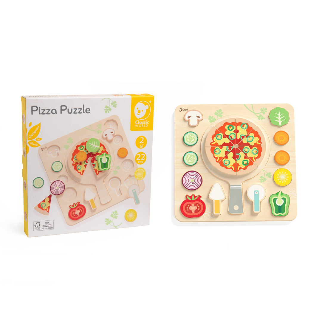 Classic World Pizza Puzzle – Wooden Educational Puzzle