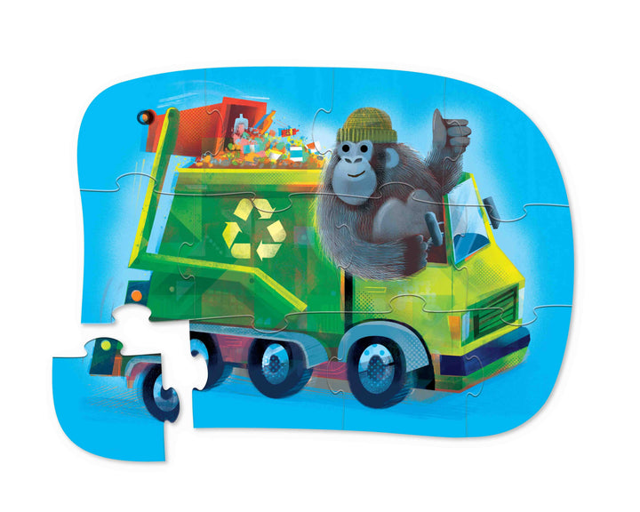 12-pc Mini Puzzle/Go Gorilla Recycling