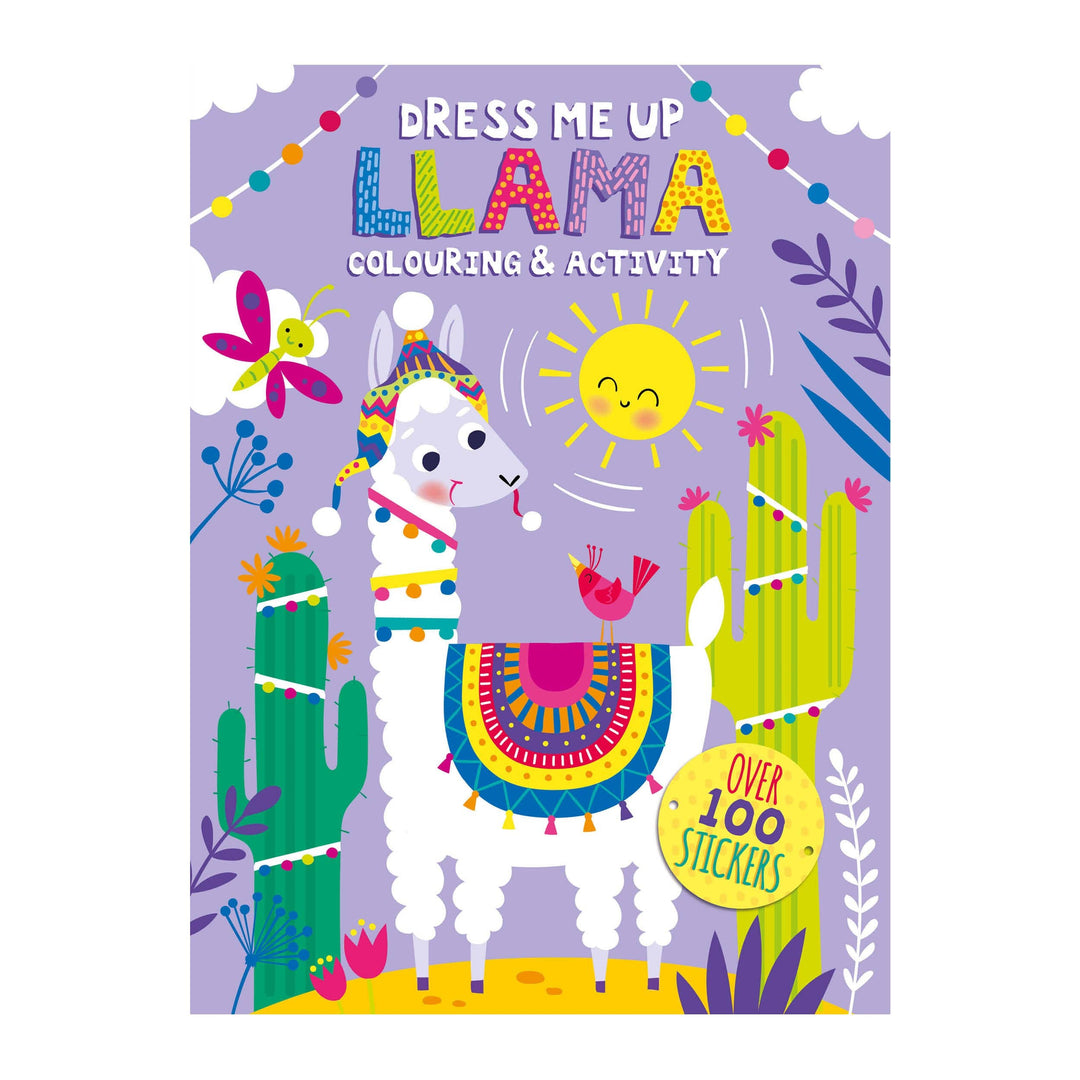 Dress Me Up colouring and activity book, Llama design, front cover