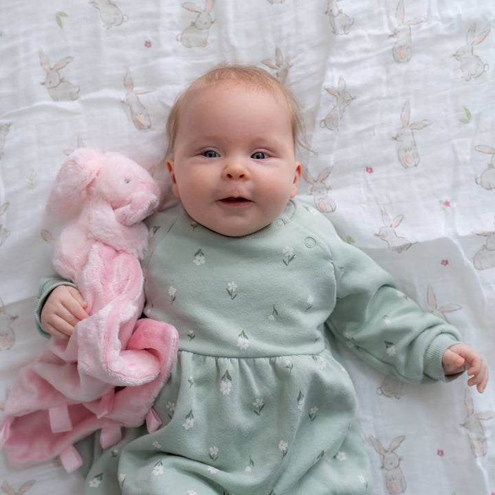 Pink bunny plush comforter blanket for babies - photo 4