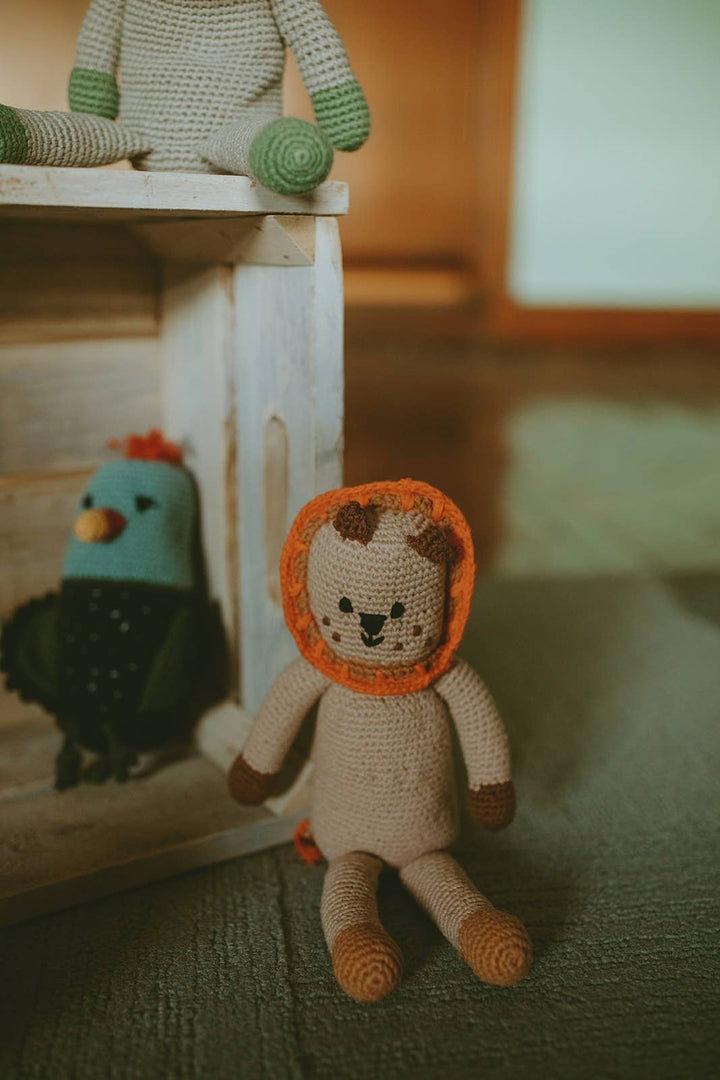 Crochet Baby Toy Lion rattle
