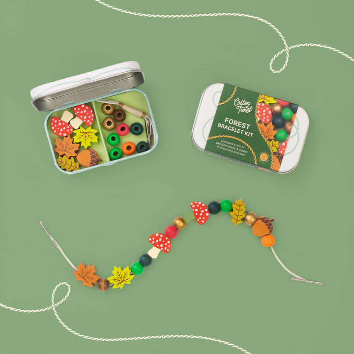 Cotton Twist forest bracelet making kit in hinged gift tin