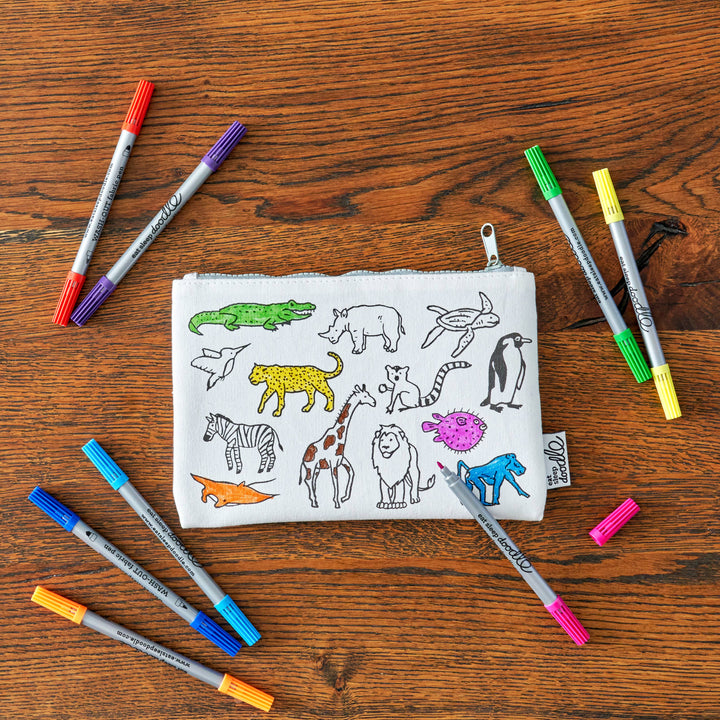 World Map Colouring Washable Pencil Case