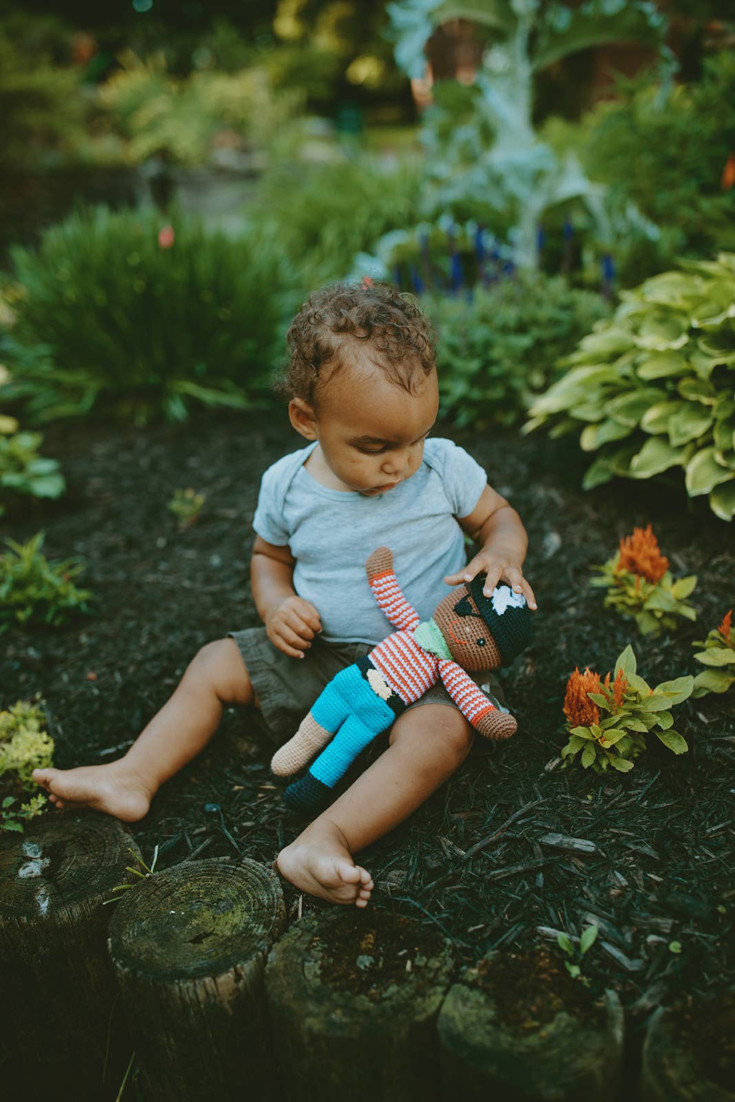 Crochet Baby Toy Pirate peg leg rattle