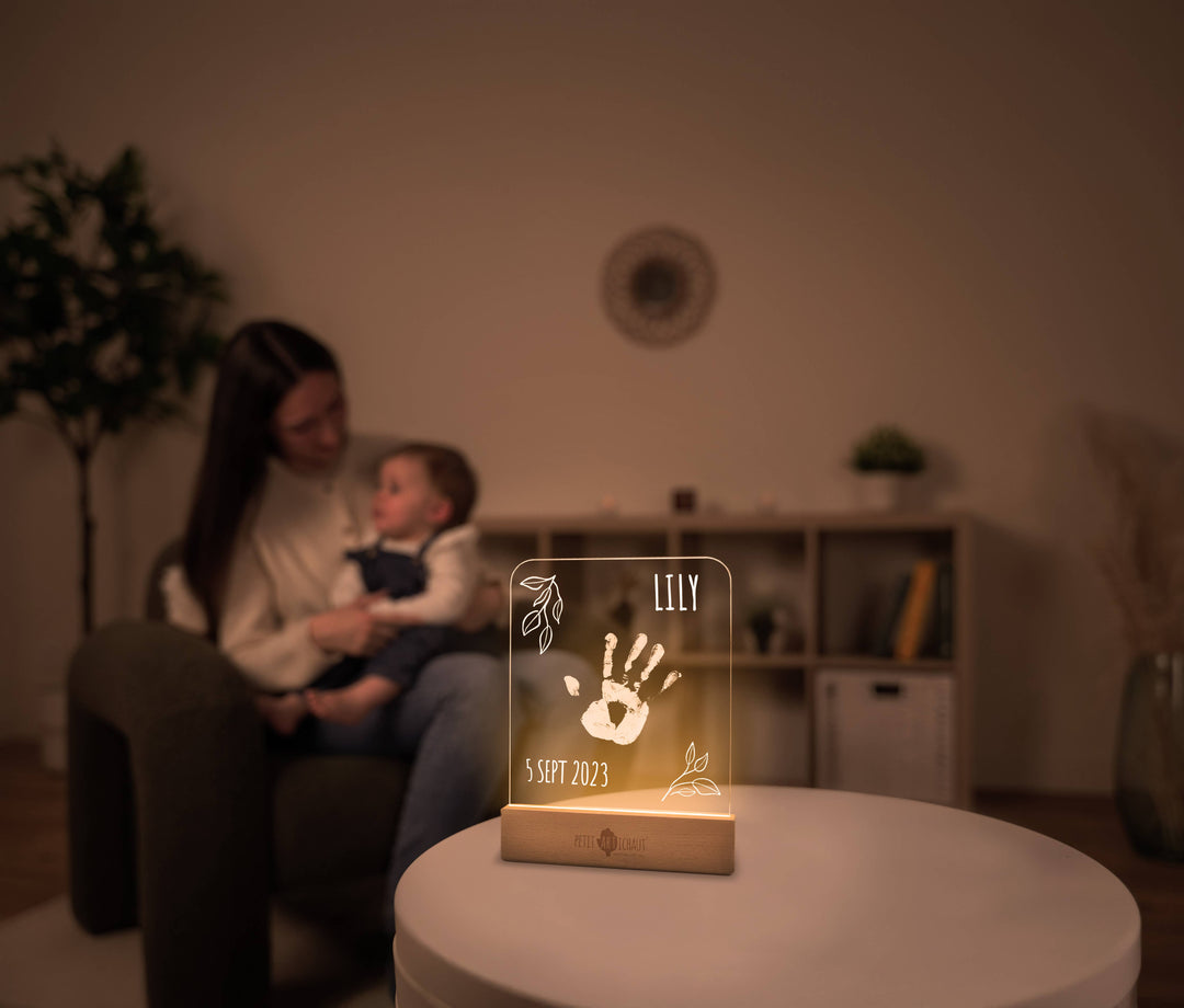 Petit Artichaut Olive Tree illuminated baby footprint frame - image 2