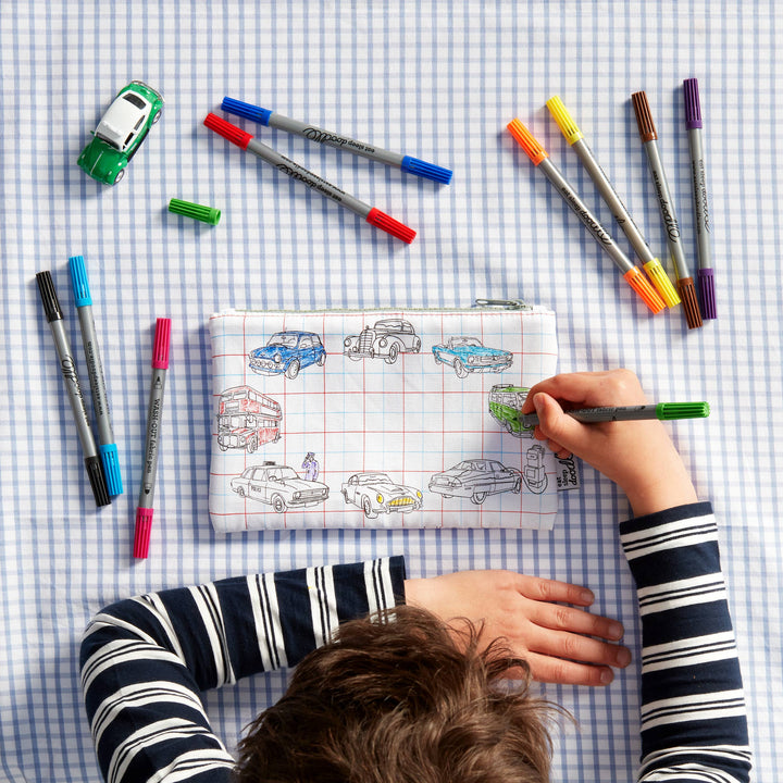 Working Wheels Colouring Washable Pencil Case
