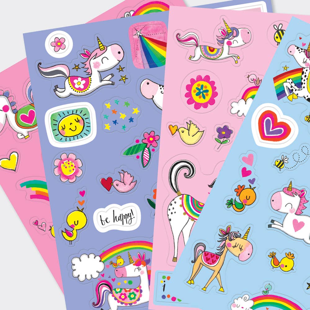 Unicorns and Rainbows sticker book - sticker sheet detail