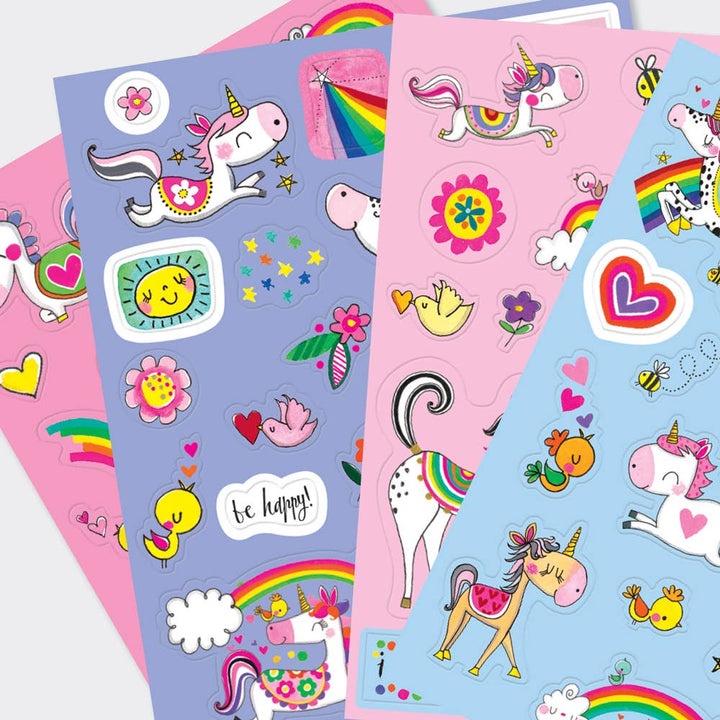 Unicorns and Rainbows sticker book - sticker sheet detail