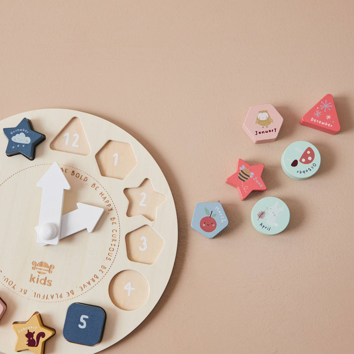 Just Bee Kids Wooden Puzzle Clock