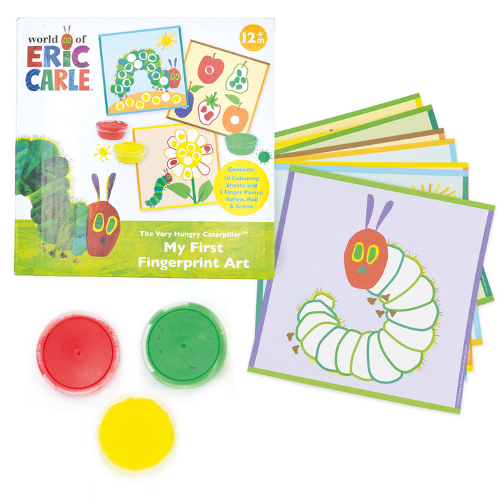 World of Eric Carle My First Fingerprint Art Kit – Toddler Craft Set with Paints & Colouring Sheets – The Very Hungry Caterpillar