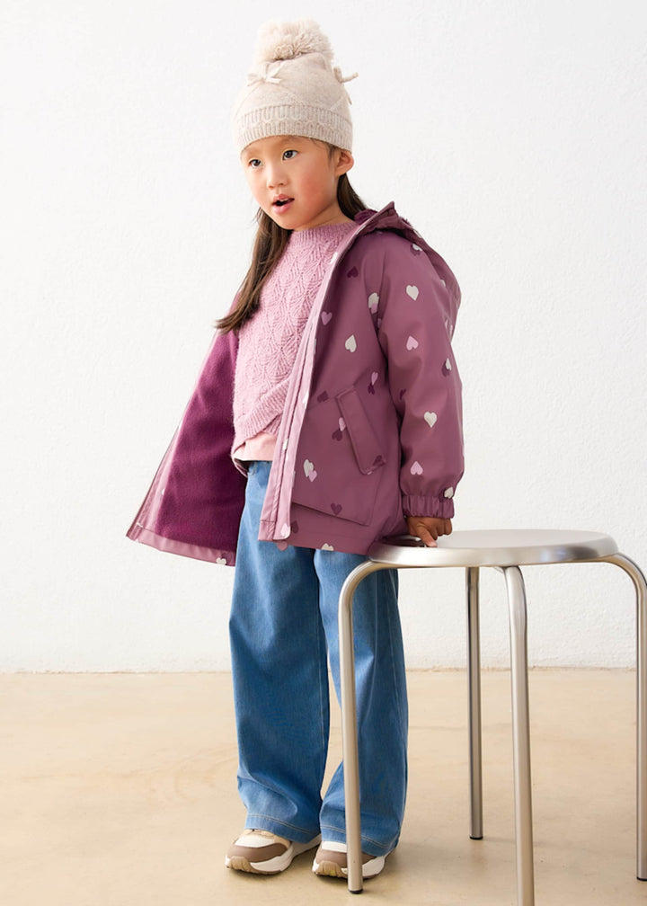 Mayoral girls soft lightweight coat in violet purple, alternate view