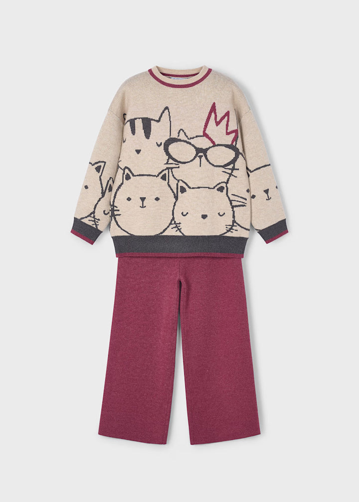 Mayoral Girls Cat Jumper and Trousers Set 4583