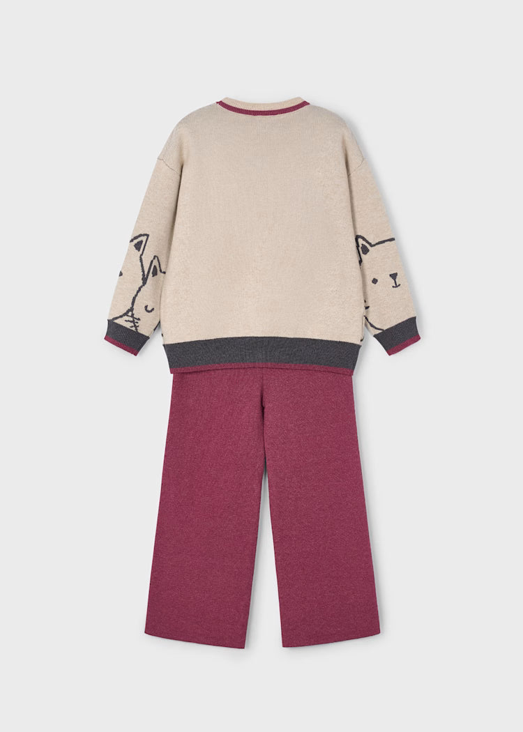 Mayoral Girls Cat Jumper and Trousers Set 4583