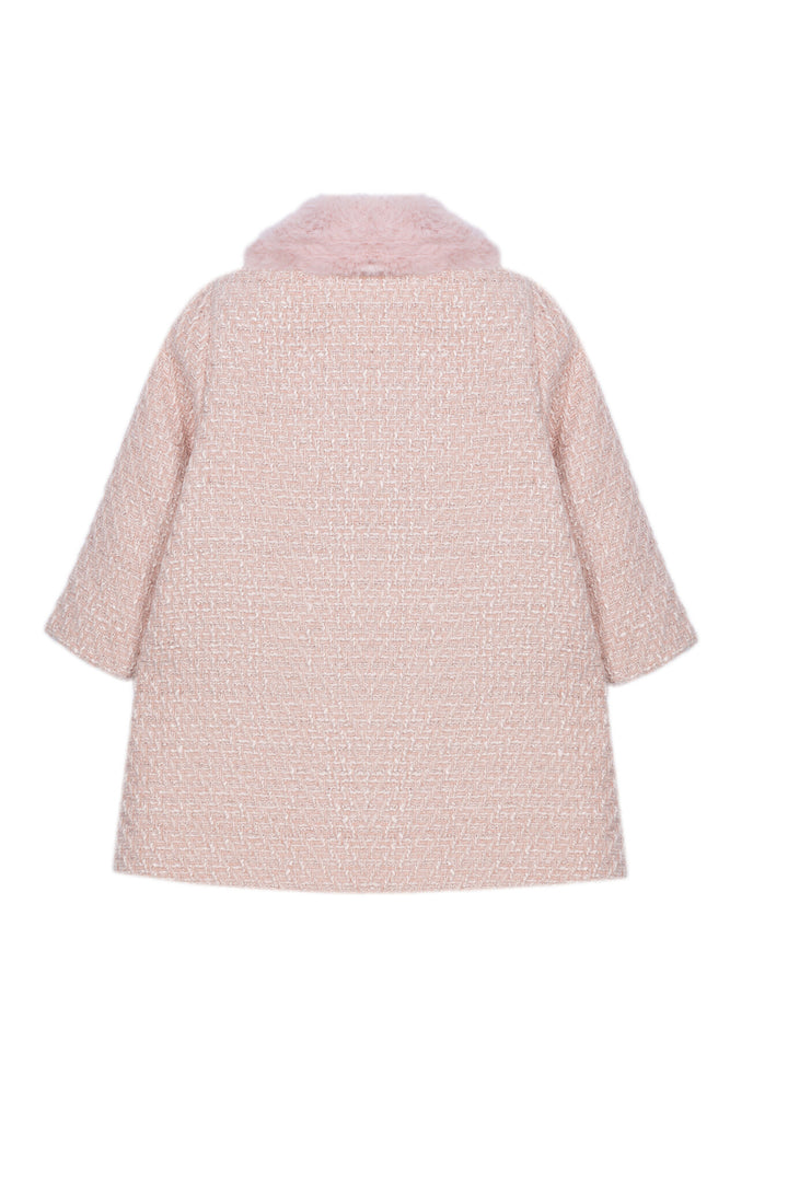 Patachou pale pink girl coat, detail view
