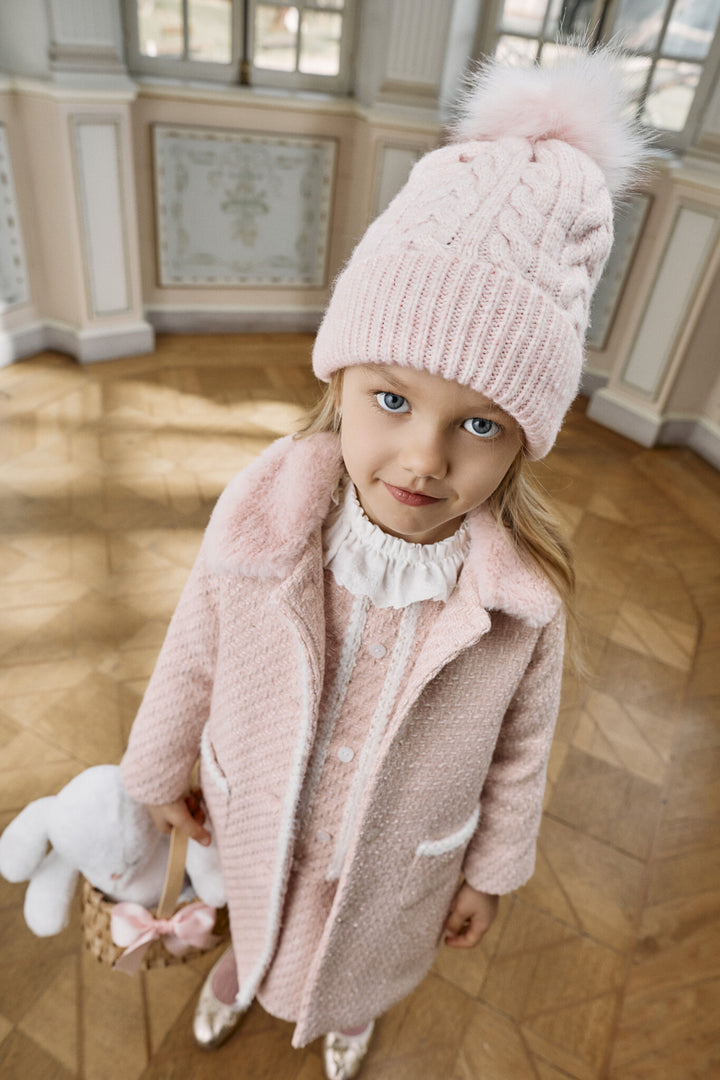 Patachou pale pink girl coat, lining detail