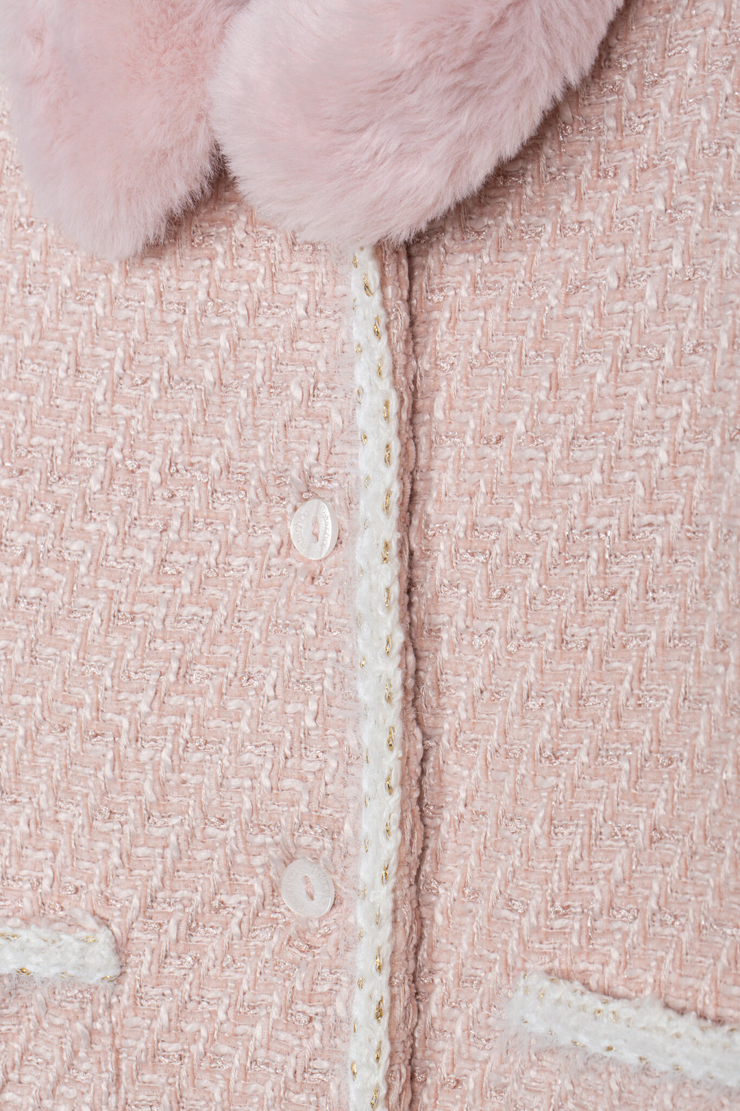 Patachou pale pink girl coat, back view