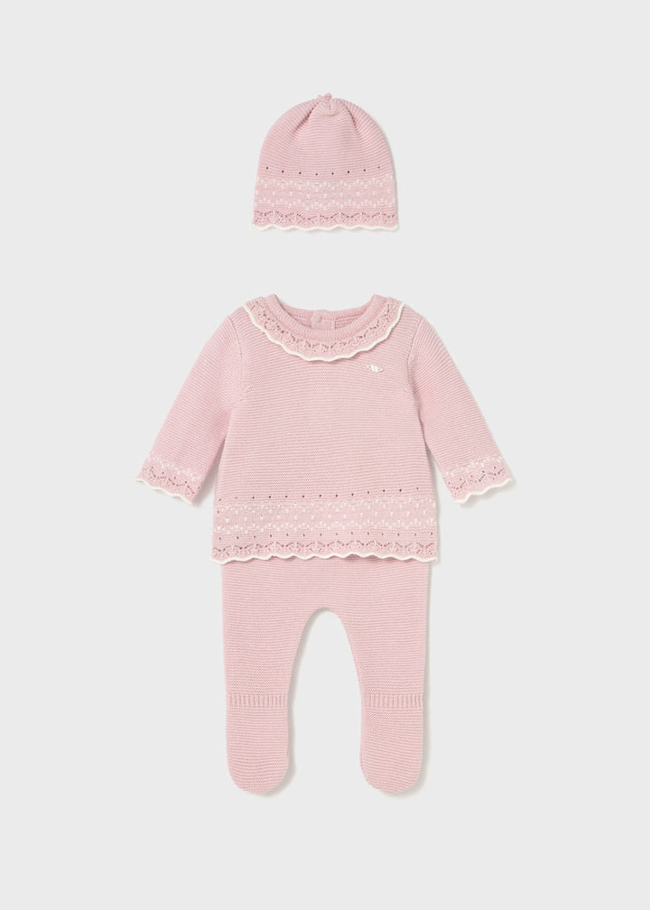 Knitted 3 piece set 2556 Pink
