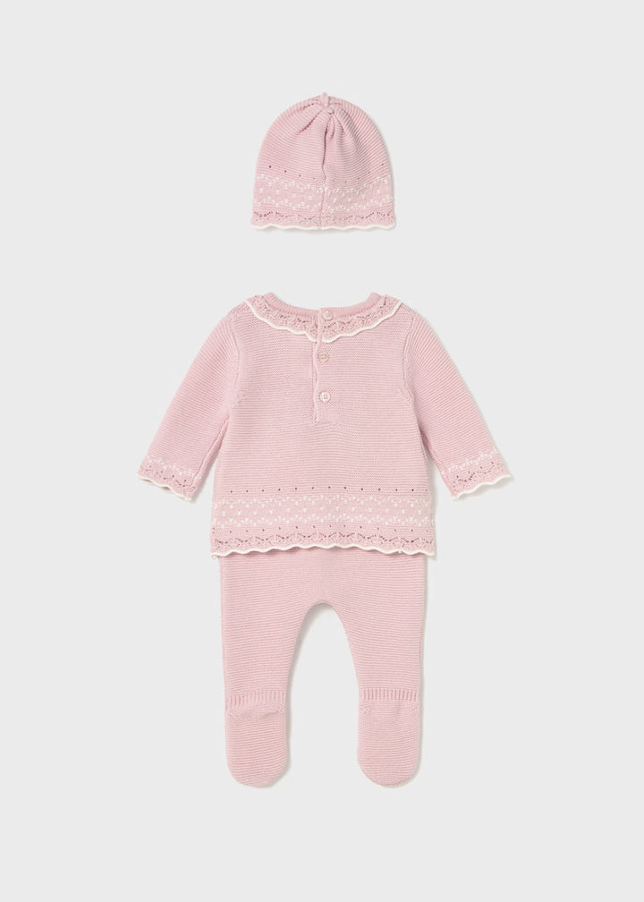 Knitted 3 piece set 2556 Pink
