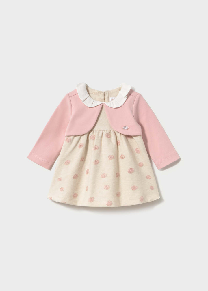 Mayoral Newborn Cardigan Dress - Baby Rose