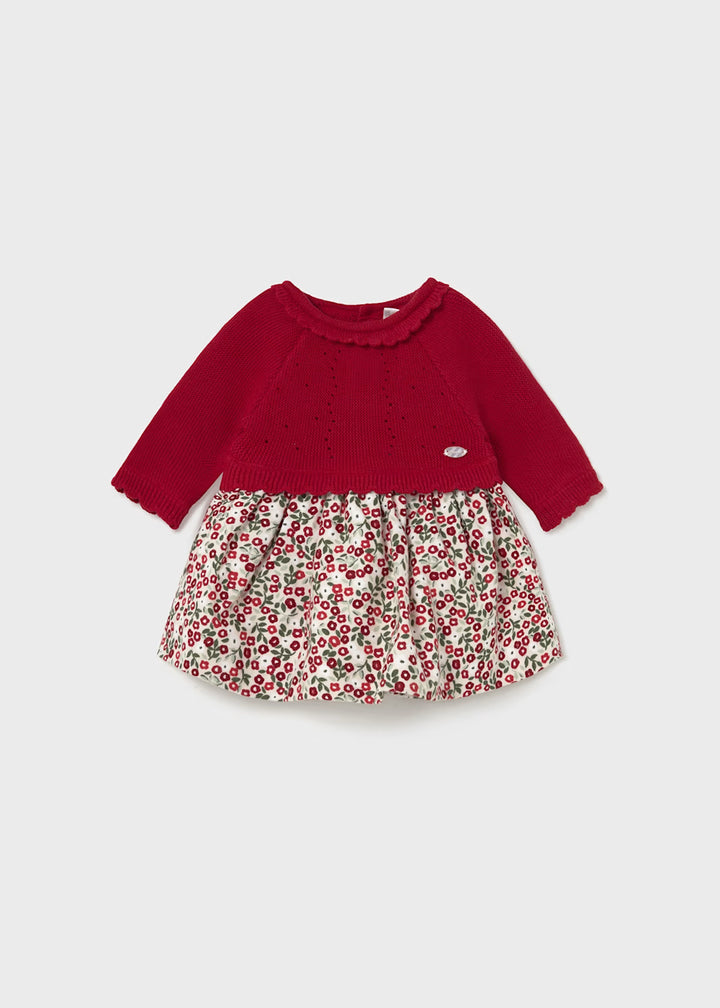 Cherry Flower and Knit Dress Set 2821