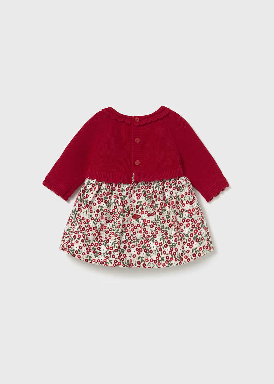 Cherry Flower and Knit Dress Set 2821