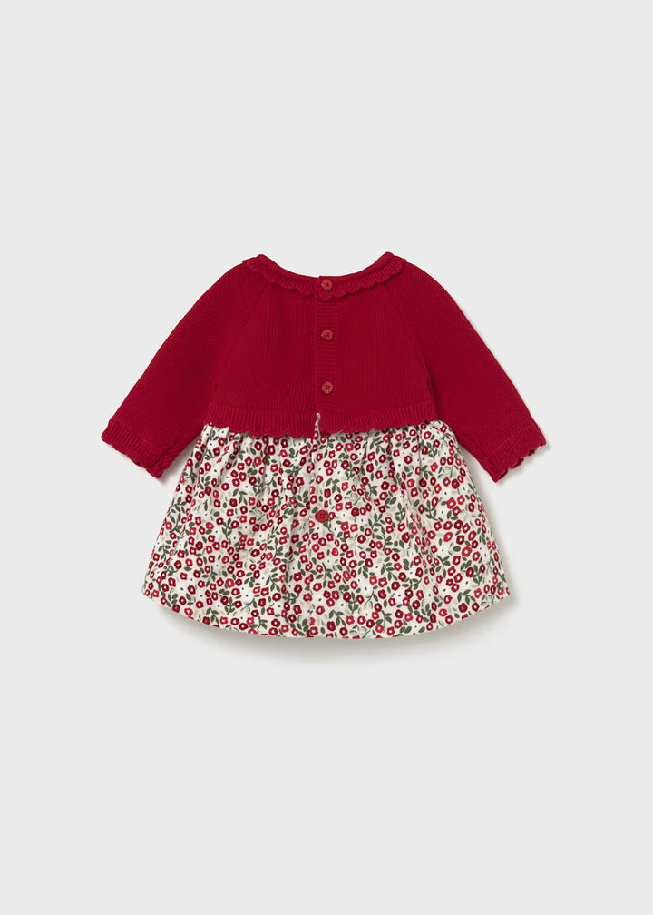 Cherry Flower and Knit Dress Set 2821