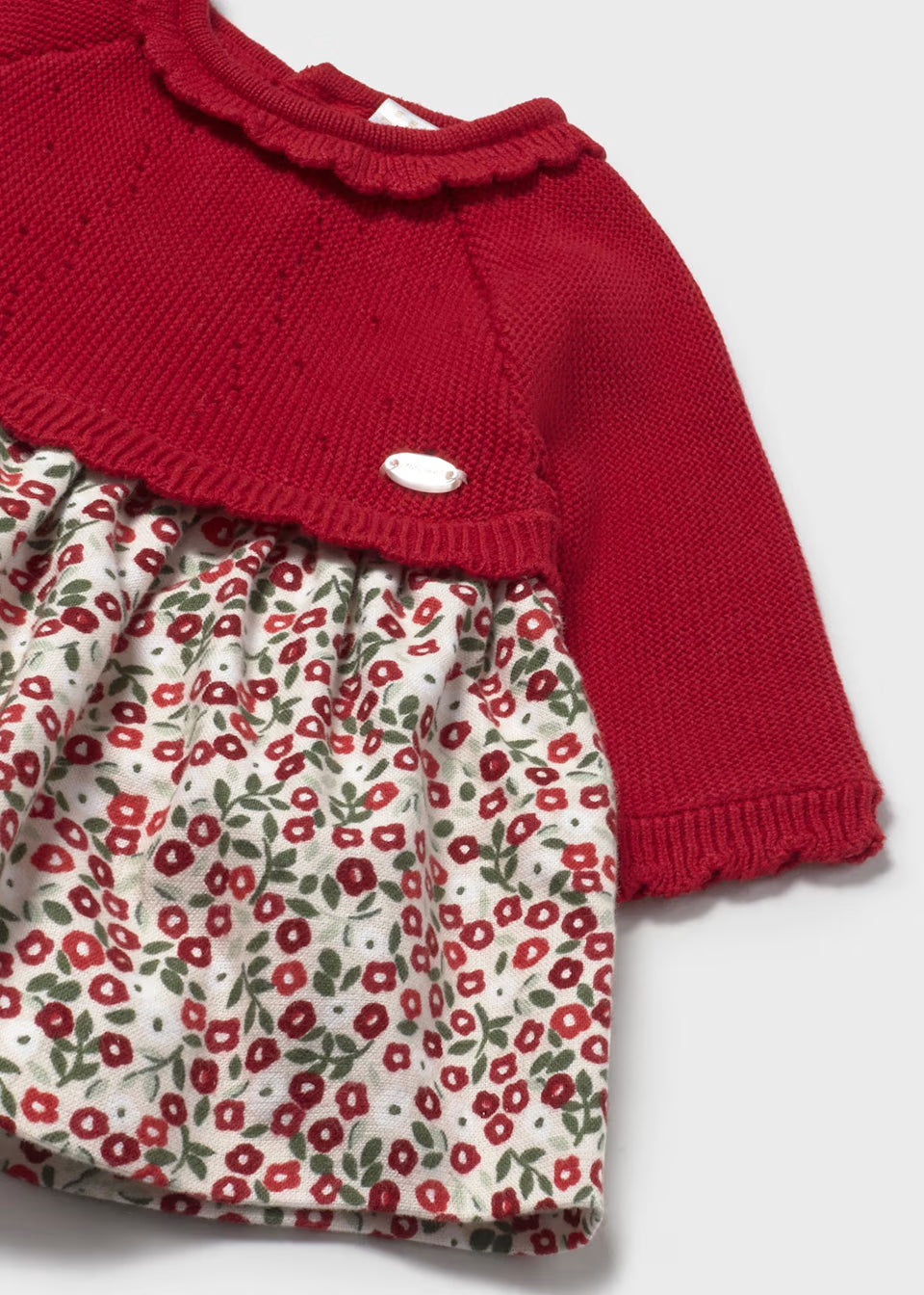 Cherry Flower and Knit Dress Set 2821