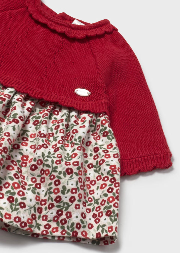 Cherry Flower and Knit Dress Set 2821