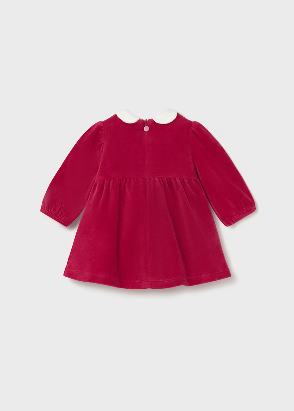 Newborn Cherry Velvet dress with collar 2805