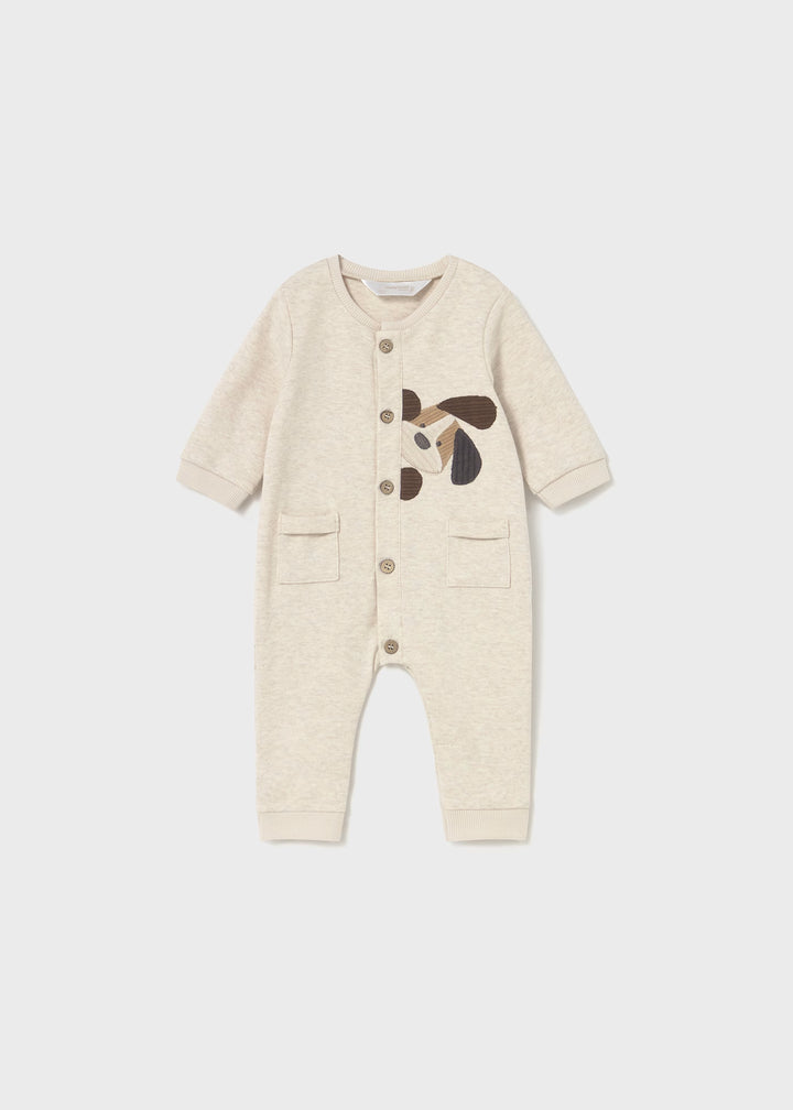 Mayoral baby puppy dog embroidered appliqué romper 2731