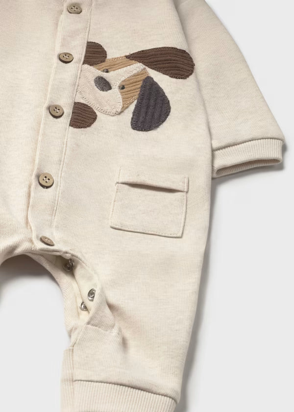 Mayoral baby puppy dog embroidered appliqué romper 2731