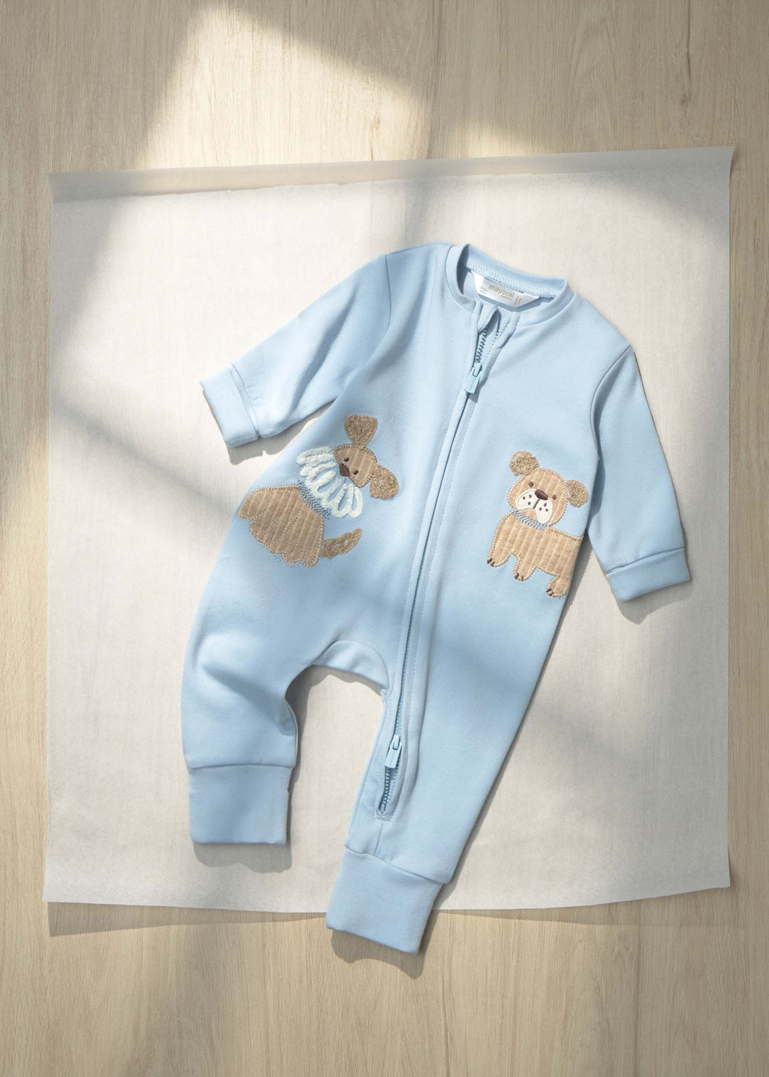 Mayoral Newborn Embroidered Sleepsuit - Sky