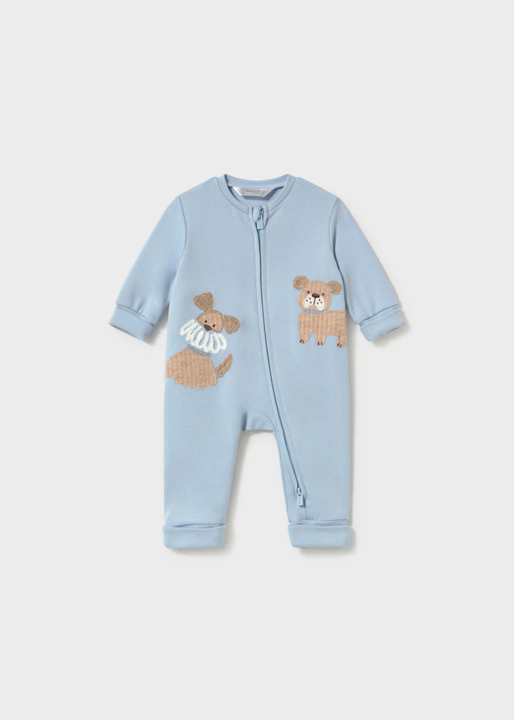 Mayoral Newborn Embroidered Sleepsuit - Sky