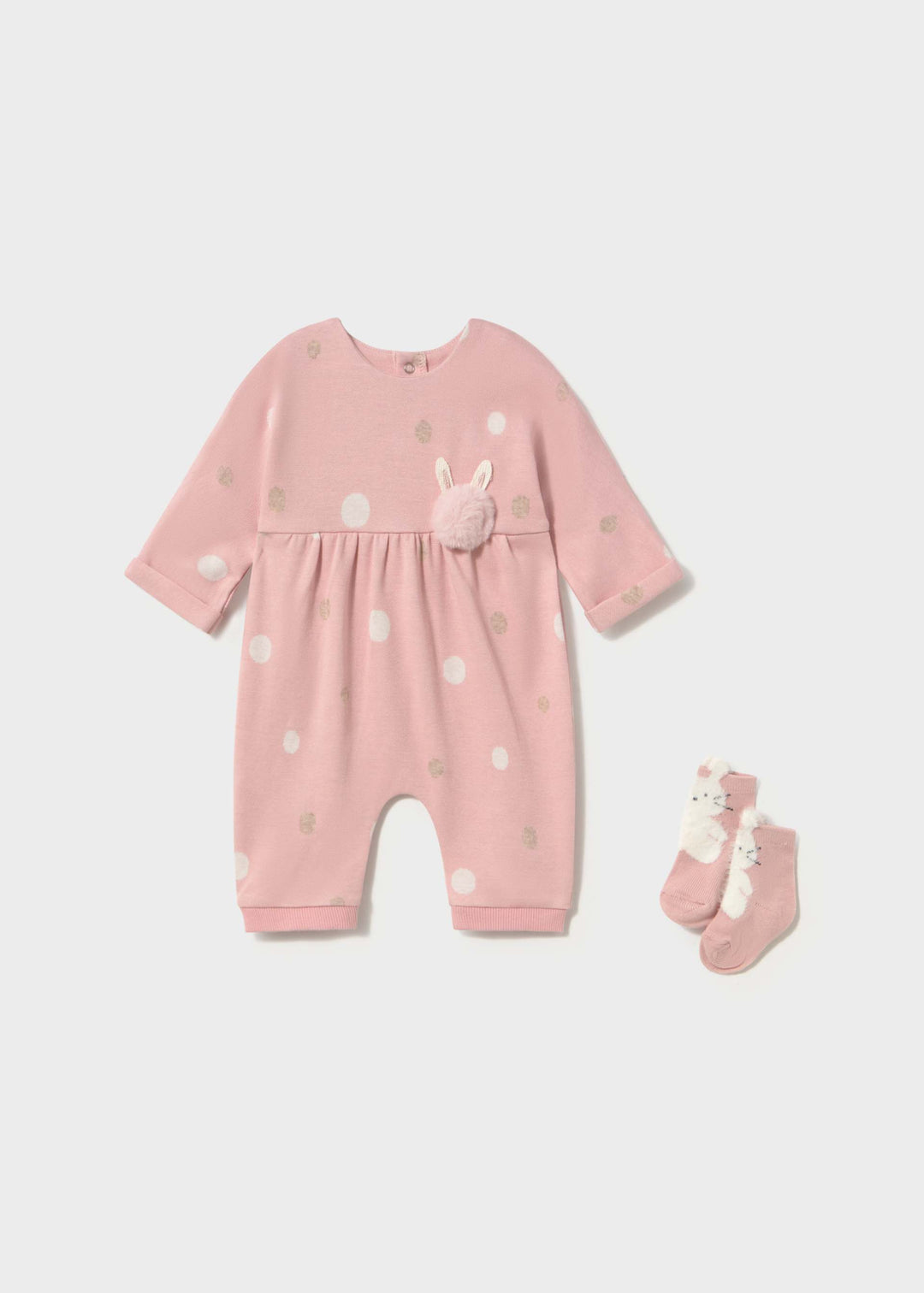 Mayoral Newborn Girl Print Sleepsuit with Socks - Baby Rose