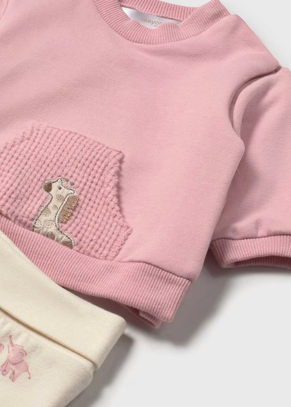 Pink Newborn jumper and footed leggings set 2557