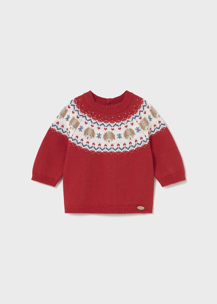 Red patterned jumper 2336