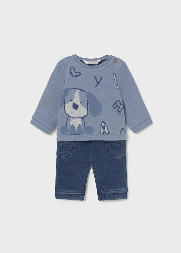 Blue puppy sweatshirt and trousers set 2583