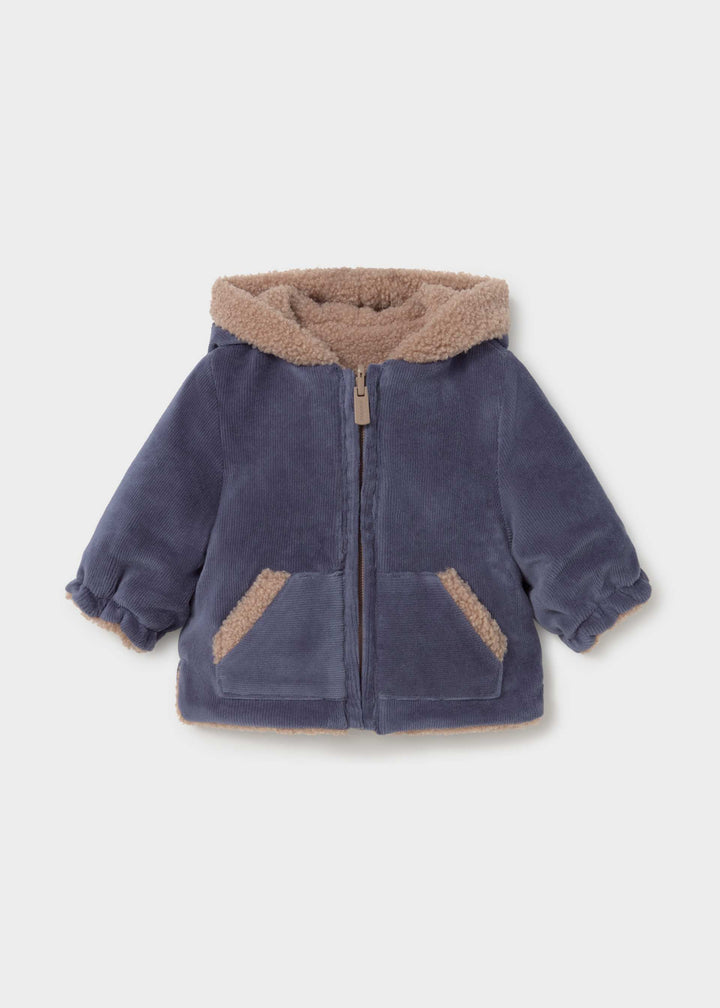 Mayoral Newborn Reversible Fur Jacket - Indigo