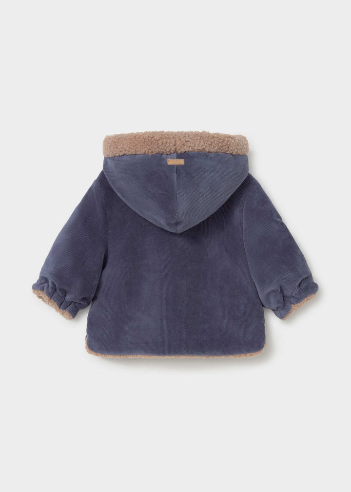 Mayoral Newborn Reversible Fur Jacket - Indigo
