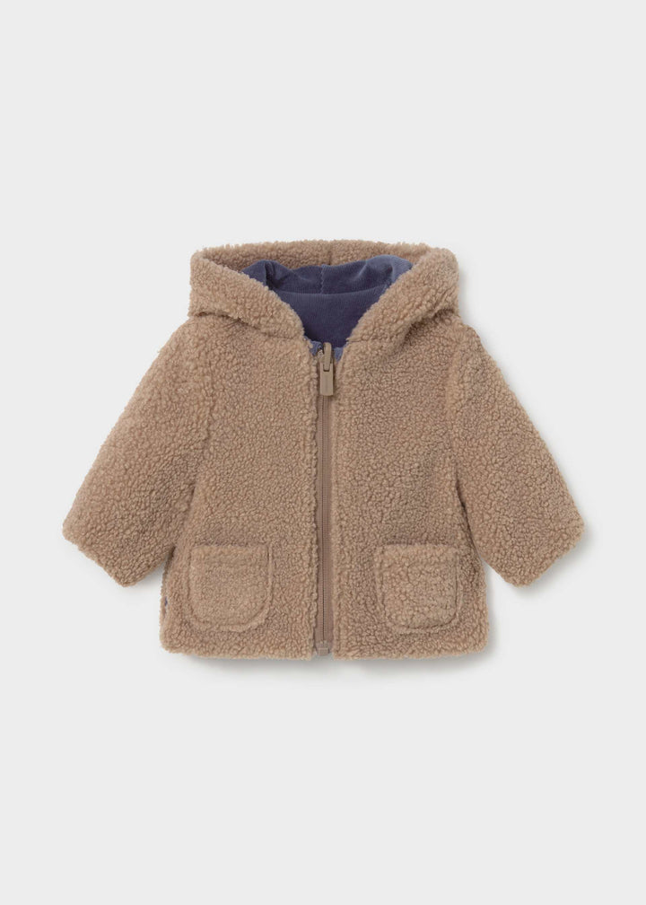 Mayoral Newborn Reversible Fur Jacket - Indigo