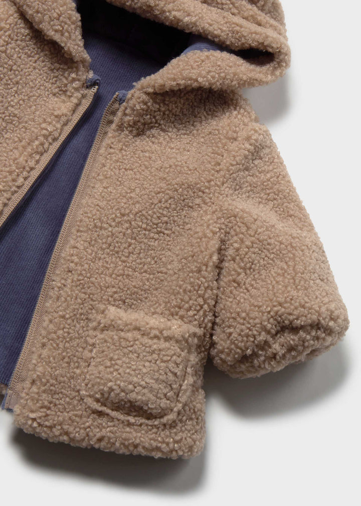 Mayoral Newborn Reversible Fur Jacket - Indigo
