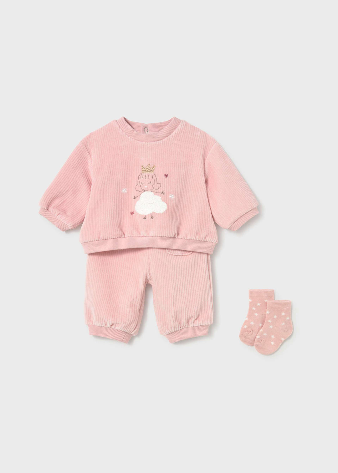 Mayoral Newborn Tracksuit with Socks - Baby Rose