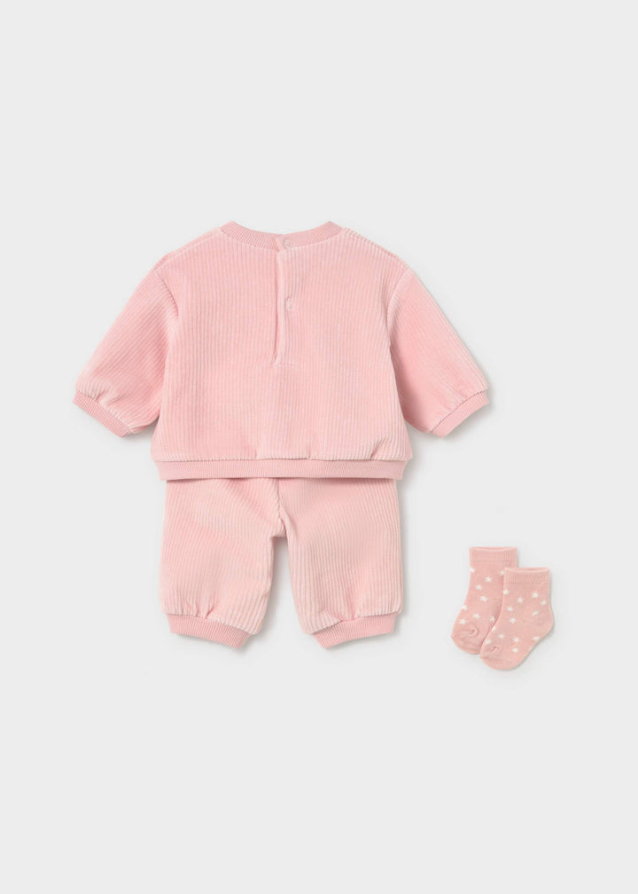 Mayoral Newborn Tracksuit with Socks - Baby Rose