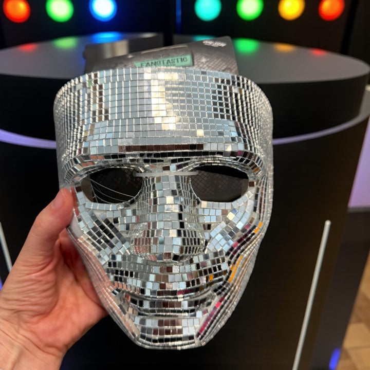 Disco mirrored face mask for adults, party and fancy dress accessory