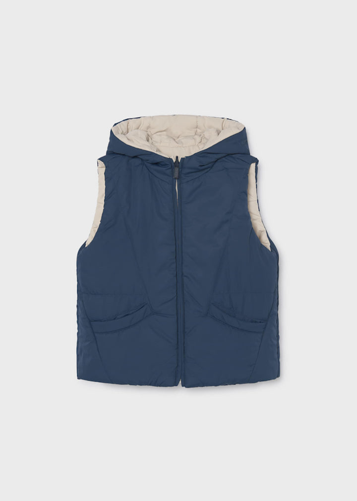 Mayoral boys reversible gilet waistcoat in navy ink, reversed