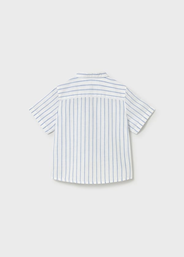Mayoral Linen White Blue Striped Shirt 1111