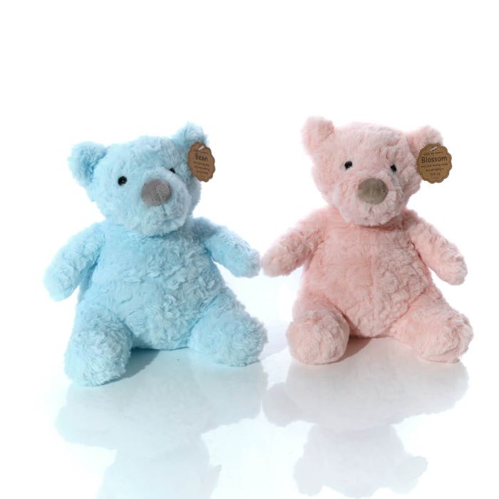Cuddly Plush Teddy Bear Soft Toy - Blue or Pink Baby Plush