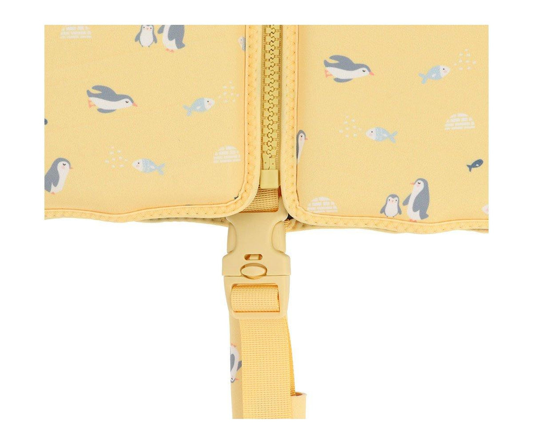 Children's Swim Float Vest - Yellow Penguins