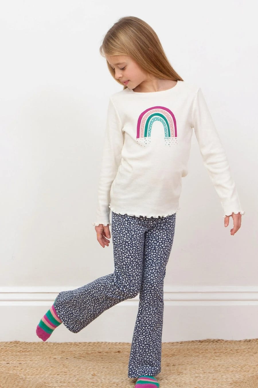 Kite Pixie Petals organic cotton joggers, back view