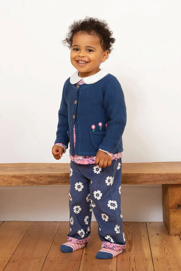 Navy Flower Cardi